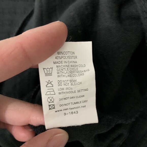 NET Collection Midi Dress Medium Black Minimalist Short Sleeve - Picture 8 of 8